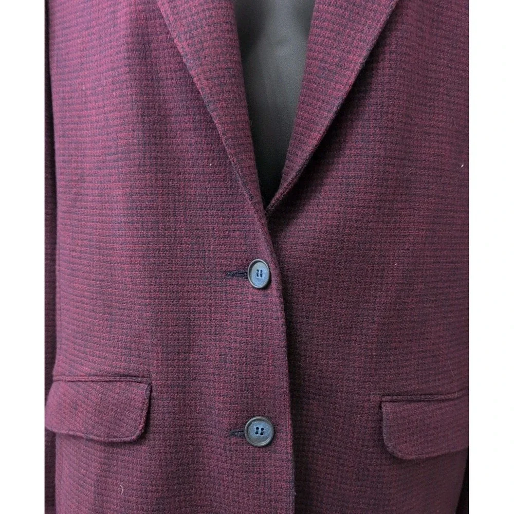 Vintage Dalton Plaid‎ Pure Virgin Wool Coat Blazer Houndstooth Size 14 With Tags